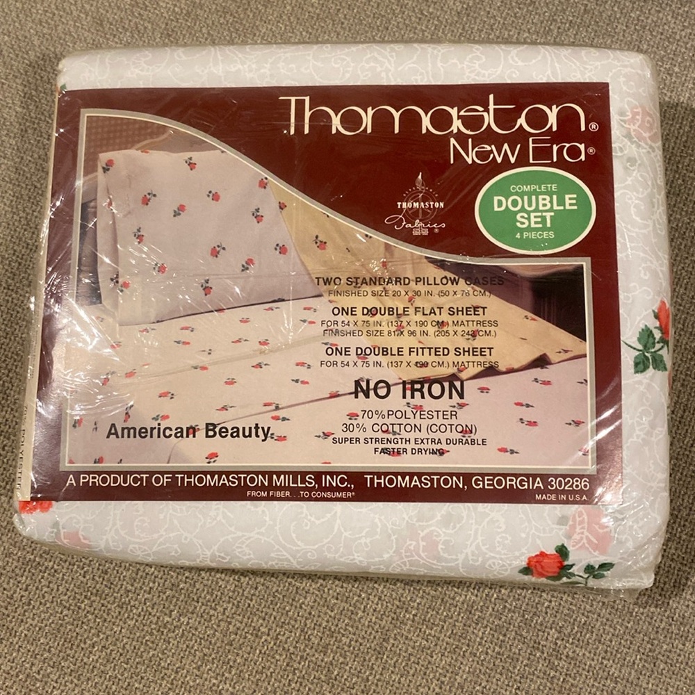 Vintage Thomaston “American Beauty” Double bed sheets
